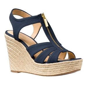 Michael Kors Navy Berkley wedge EUC